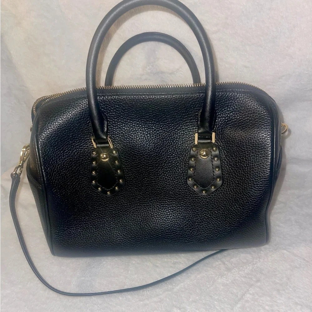 NWT Michael Kors Black Pebbled Leather Satchel - Picture 3 of 9